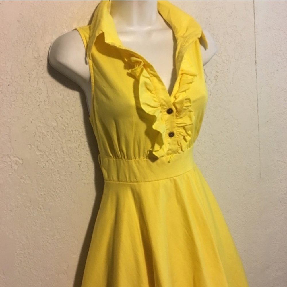 BAILEY BLUE DRESS SLEEVELESS YELLOW SIZE M - Picture 2 of 6